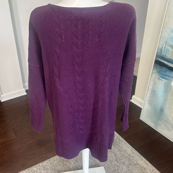 Ply Cableknit Cashmere Women’s Purple Sweater M - Picture 5 of 6